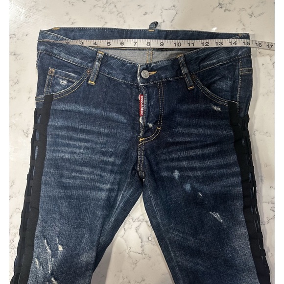 Dsquared2 Tie Detail Deana Denim Jeans- Size 40 (US 4) - Picture 12 of 15